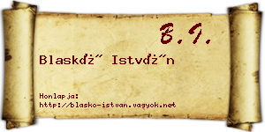 Blaskó István névjegykártya