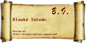 Blaskó István névjegykártya
